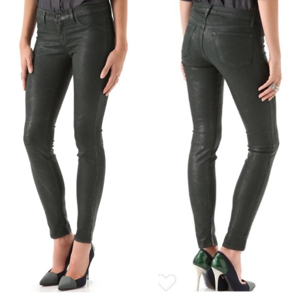 J Brand Women's Coated Super Skinny Low-Rise Black Legging Jeans, 901T289, - Picture 2 of 8